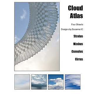 Cloud Atlas e-book, 4 shawls knitting patterns collection: Cirrus Cloud, Cumulus Cloud, Nimbus Cloud, Stratus Cloud; photo © ArtQualia