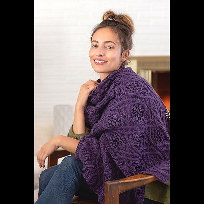 Twining Ivy Stole by Susanna IC, Interweave Knits, Gifts 2019, photo © Interweave